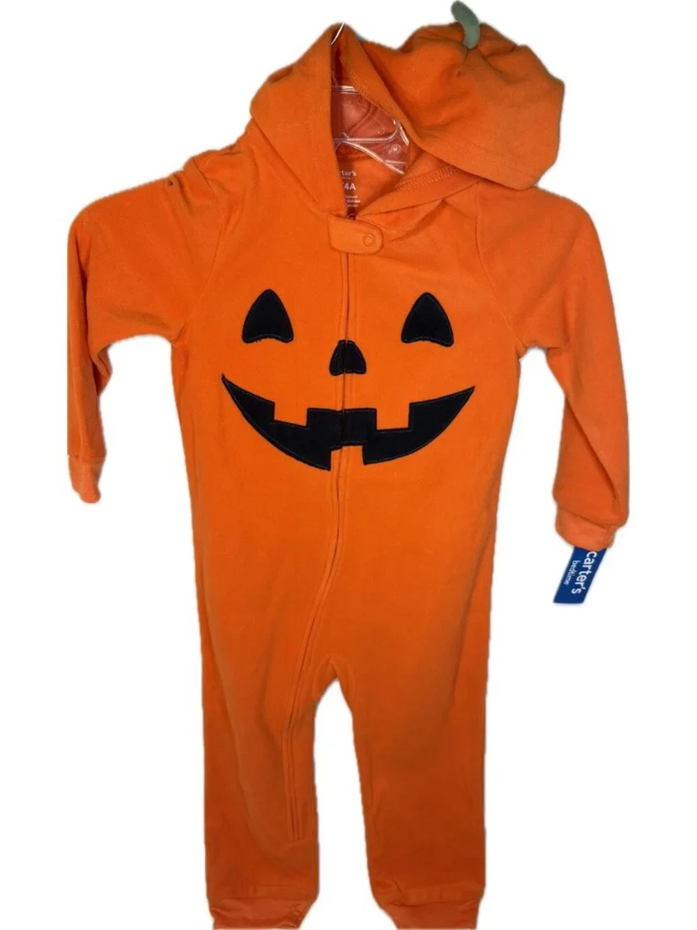 Carter's NWT 4T 5T unisex boys girls Pumpkin one piece pajamas fleece Halloween